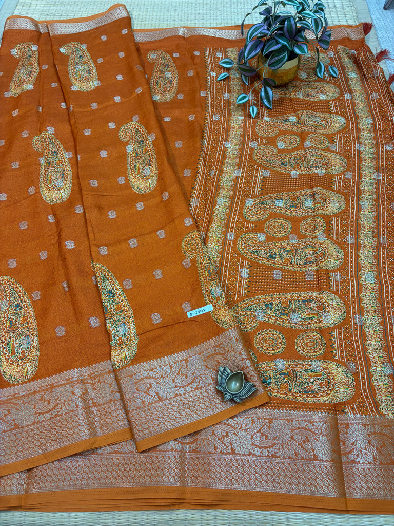 Mass Crepe Sarees #F7501