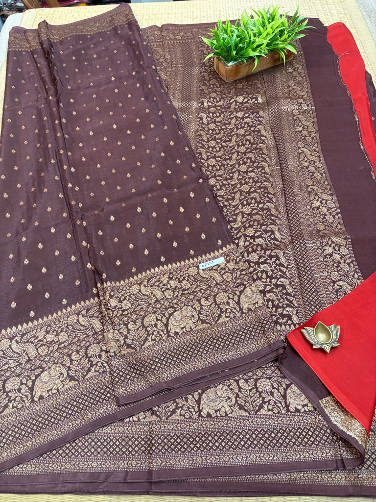 Semi Banarasi Crepe Sarees #G2151