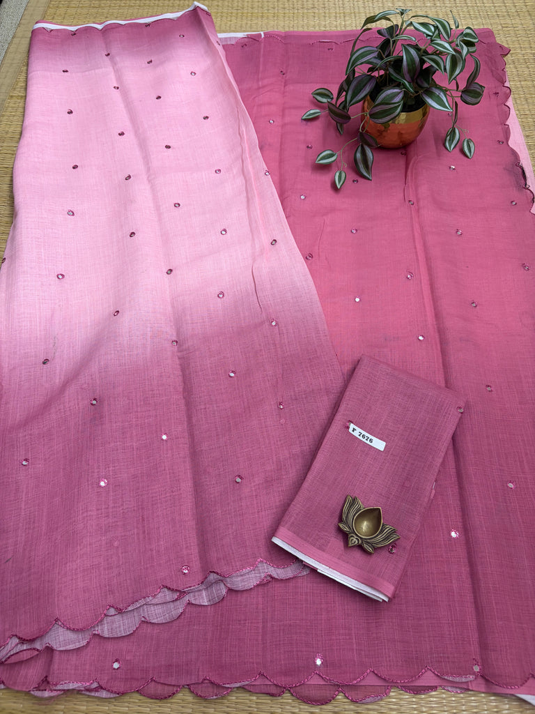 Linen Saree #F7676