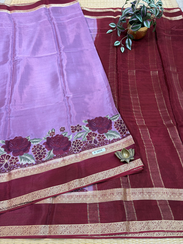 Semi Crepe Sarees #F7074