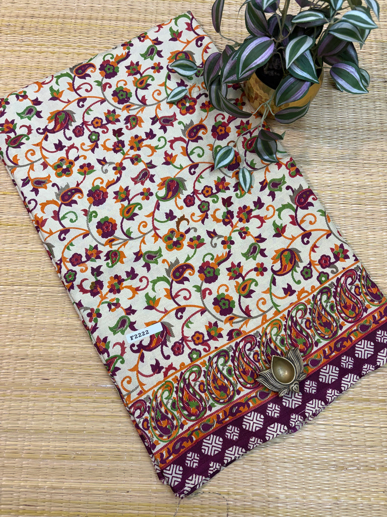 Kashmiri Printed Silk #F2222