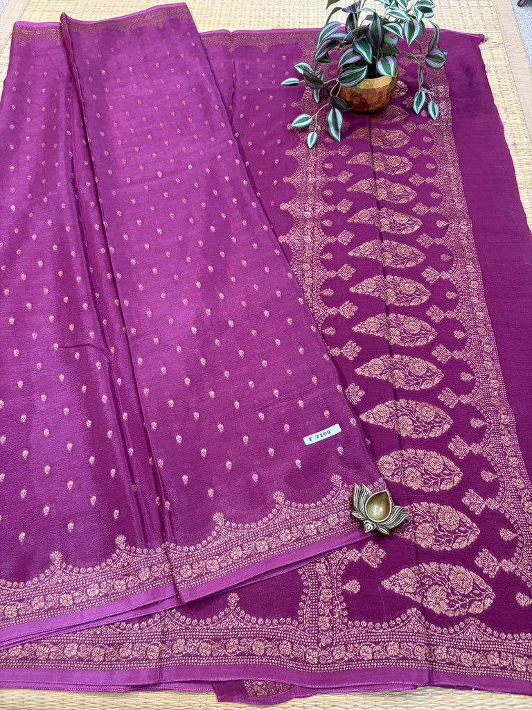 Semi Banarasi Crepe Sarees #F7109