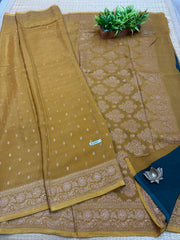 Semi Banarasi Crepe Sarees #F8204