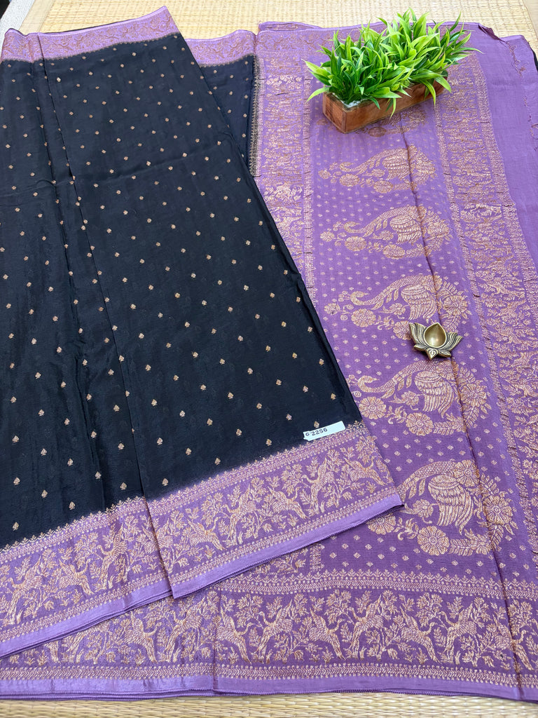 Semi Banarasi Crepe Sarees #G2256