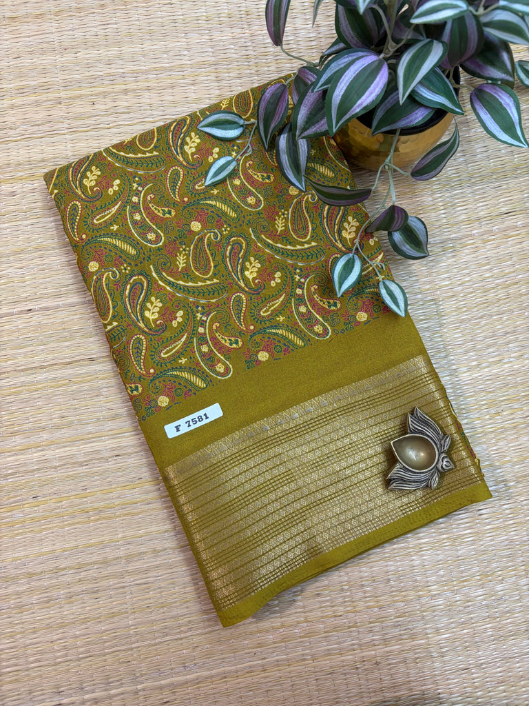 Mass Crepe Sarees #F7581