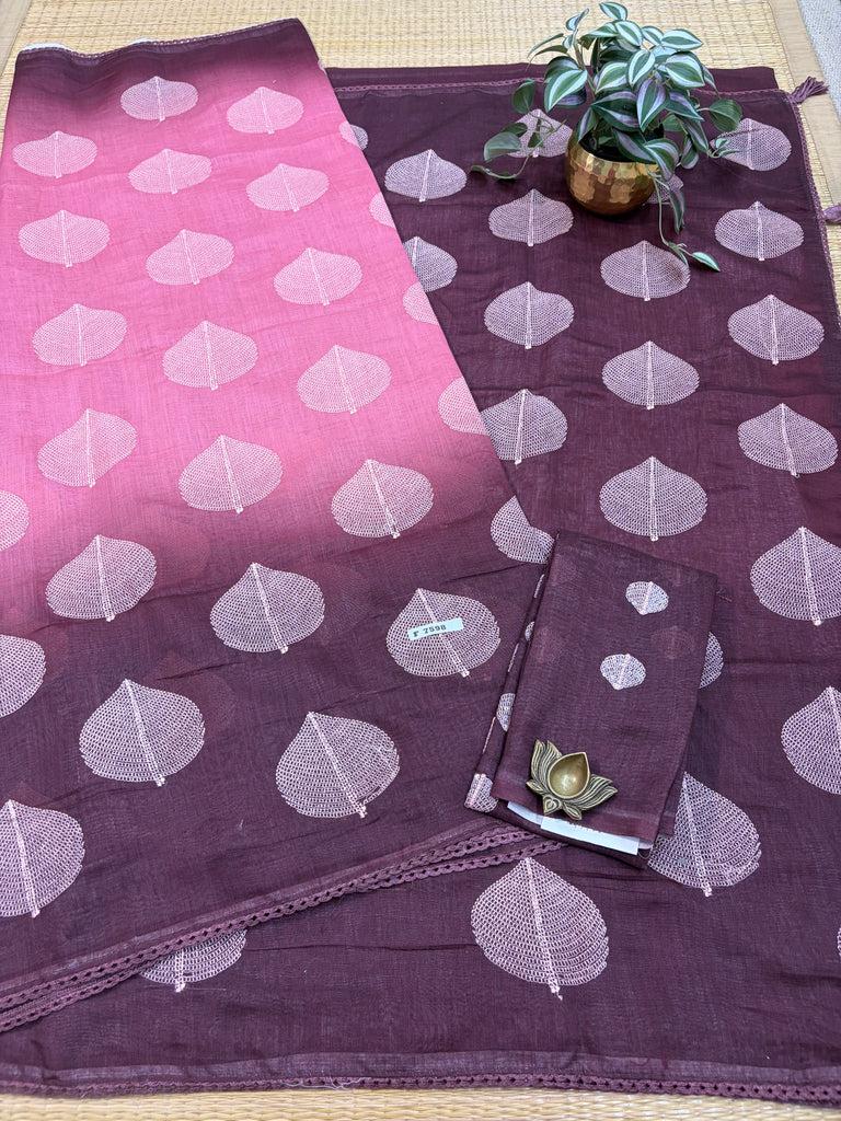 Linen Saree #F7598