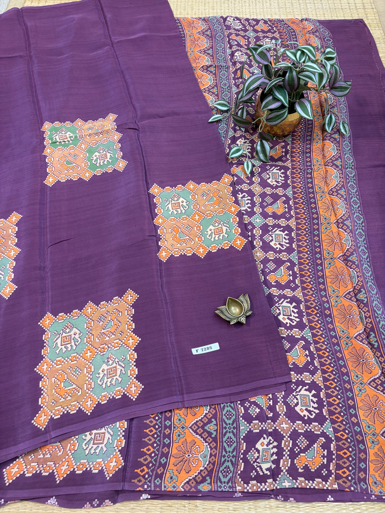 Semi Crepe Sarees #F7285