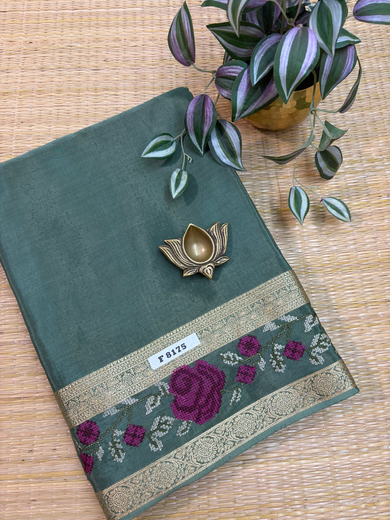 Semi Crepe Sarees #F8175