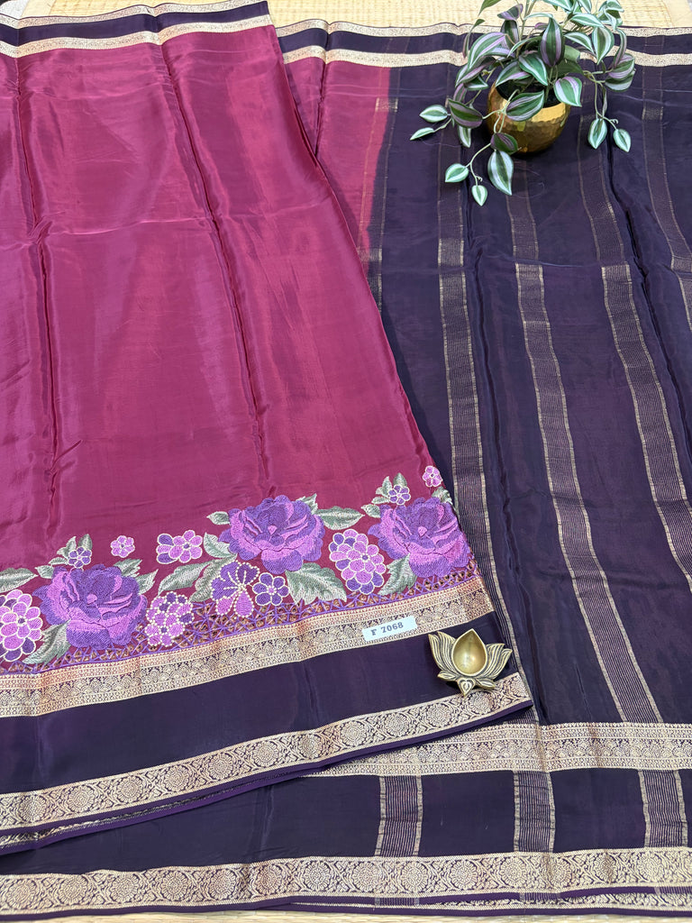 Semi Crepe Sarees #F7068
