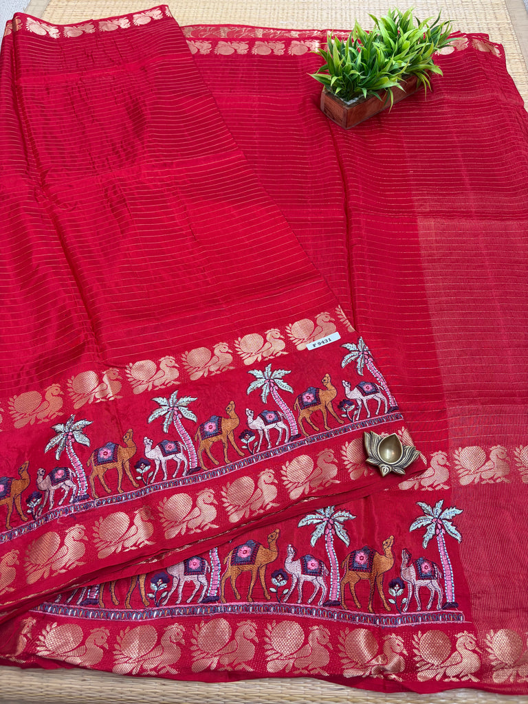 Viscose Tussar Silk Sarees #F9431