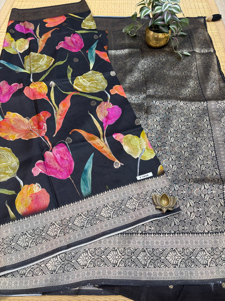 Printed Crepe Saree #F7848