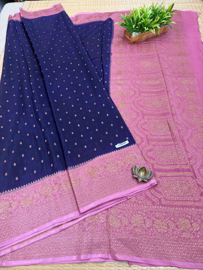 Semi Banarasi Crepe Sarees #G2616