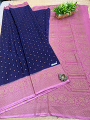 Semi Banarasi Crepe Sarees #G2616
