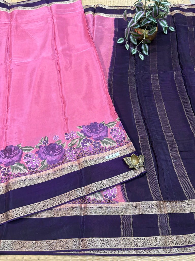 Semi Crepe Sarees #F7071