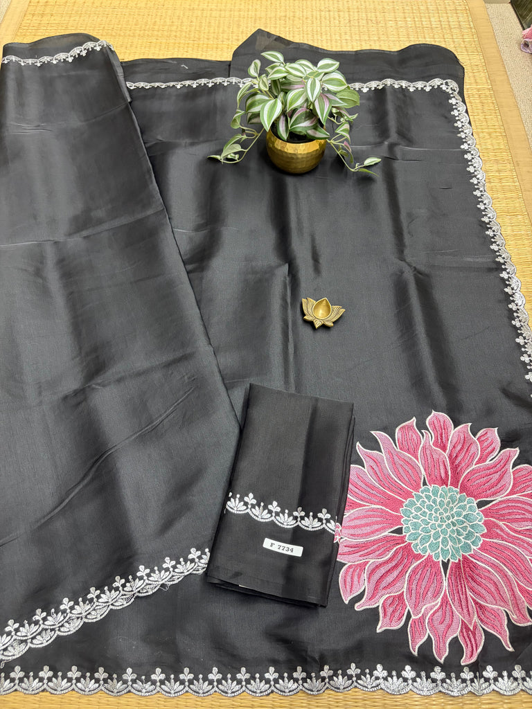 Butter crepe sarees #F7734