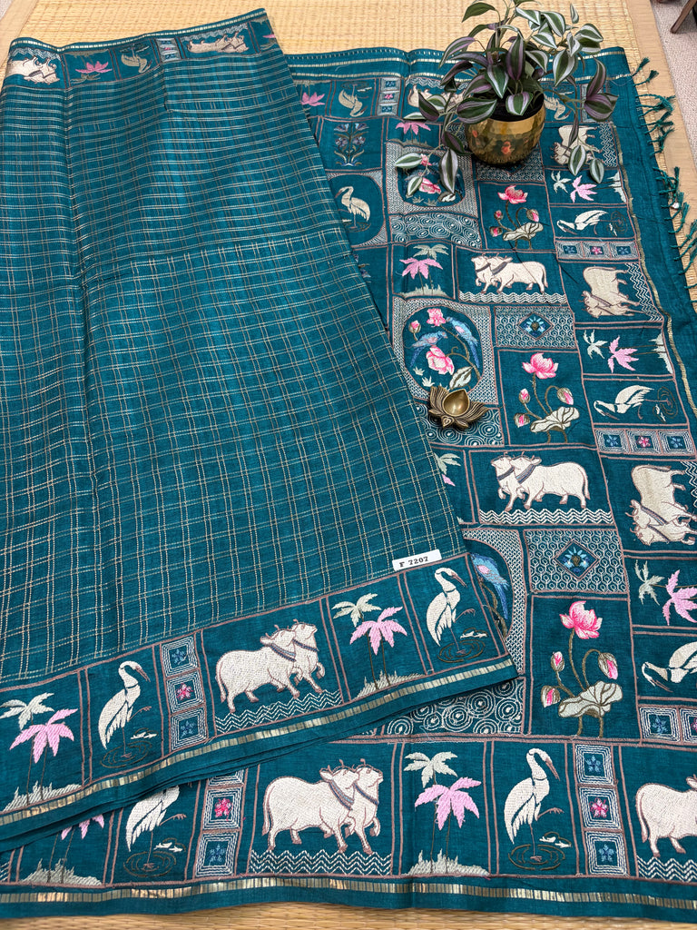 Viscose Tussar Silk Sarees #F7207