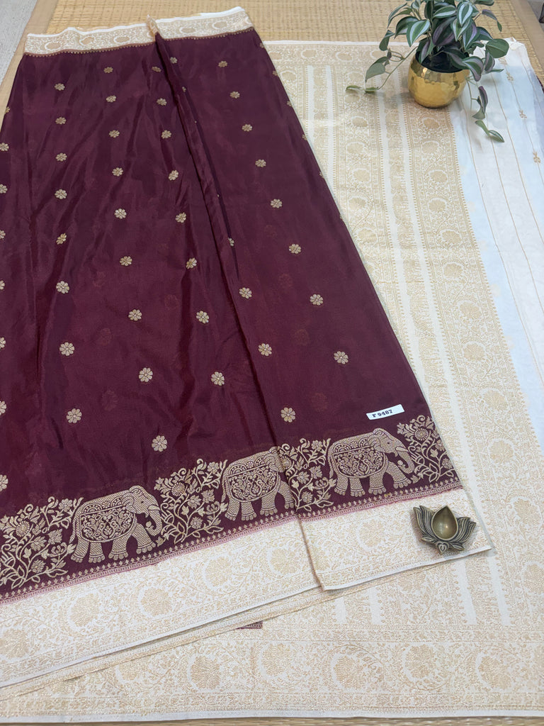 Semi Banarasi Crepe Sarees #F9487
