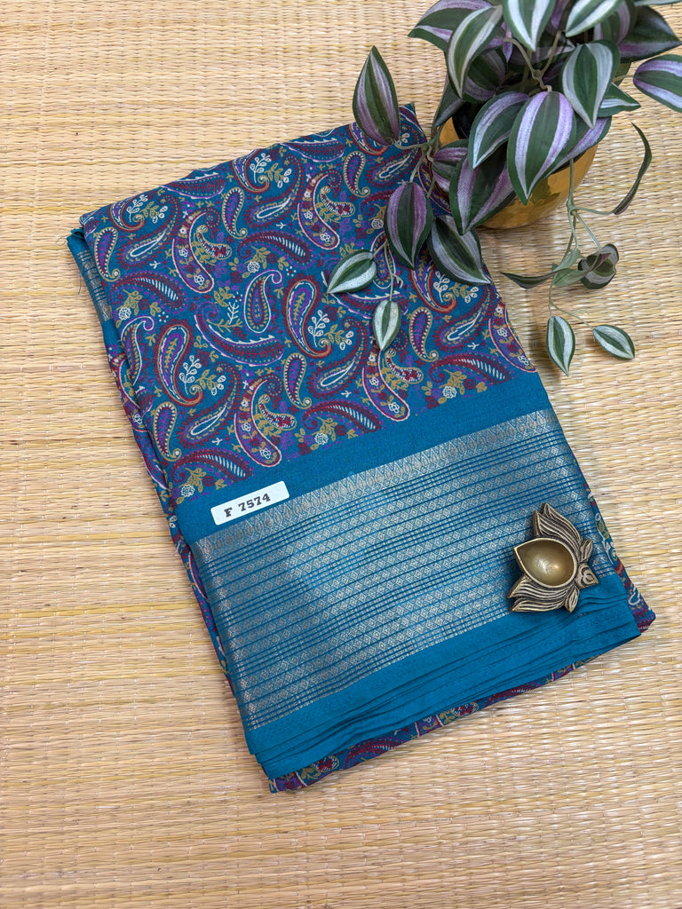 Mass Crepe Sarees #F7574