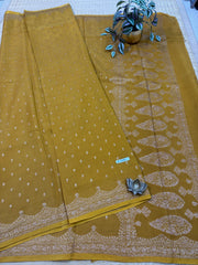Semi Banarasi Crepe Sarees #F7105