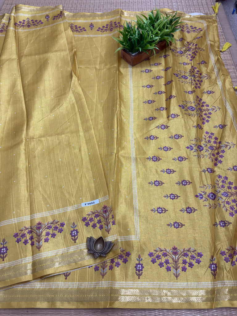 Viscose Tussar Silk Sarees #F9693
