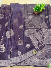 Semi Crepe Sarees #G876