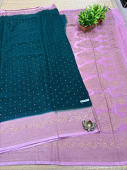 Semi Banarasi Crepe Sarees #F7136