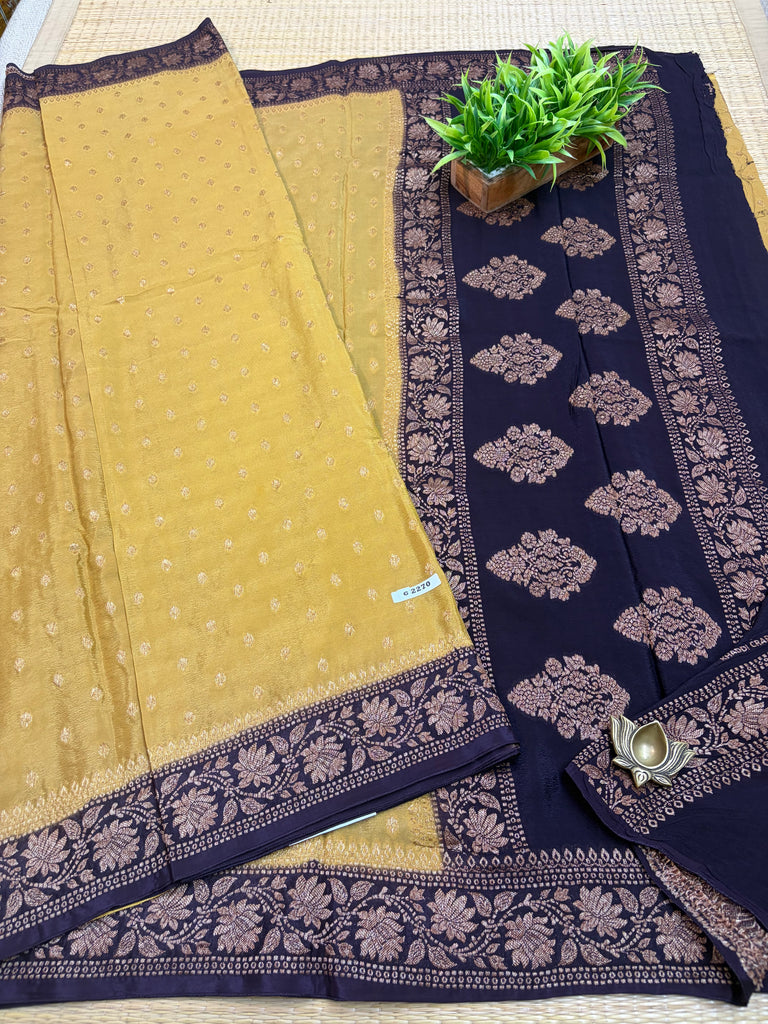 Semi Banarasi Crepe Sarees #G2270