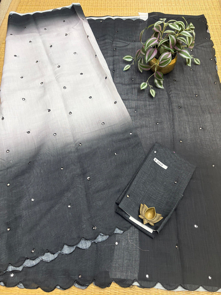 Linen Saree #F7674