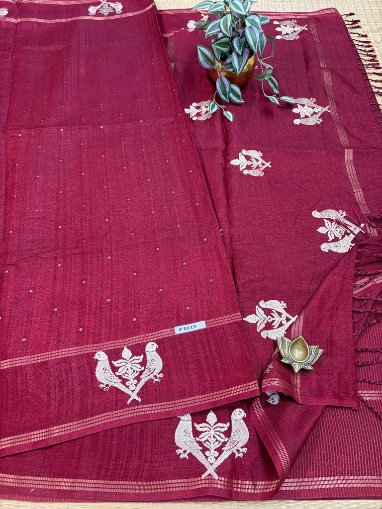 Viscose Tussar Silk Sarees #F8219