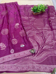 Semi Crepe Sarees #G869