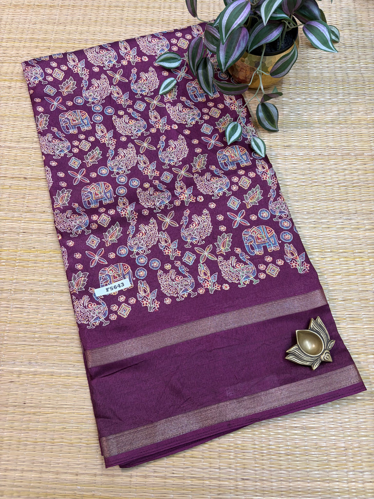 Kashmiri Printed Silk #F5643