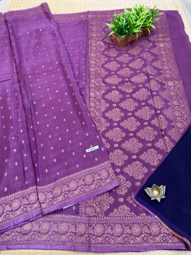 Semi Banarasi Crepe Sarees #F8205