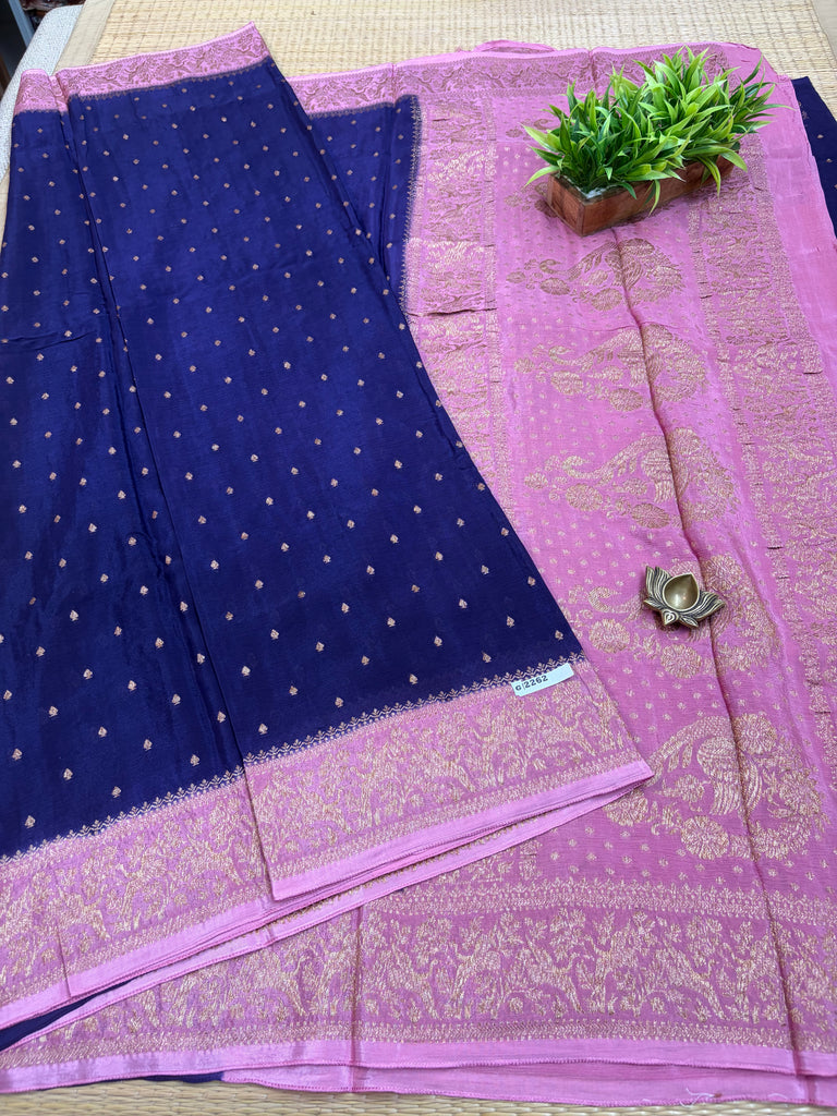 Semi Banarasi Crepe Sarees #G2262