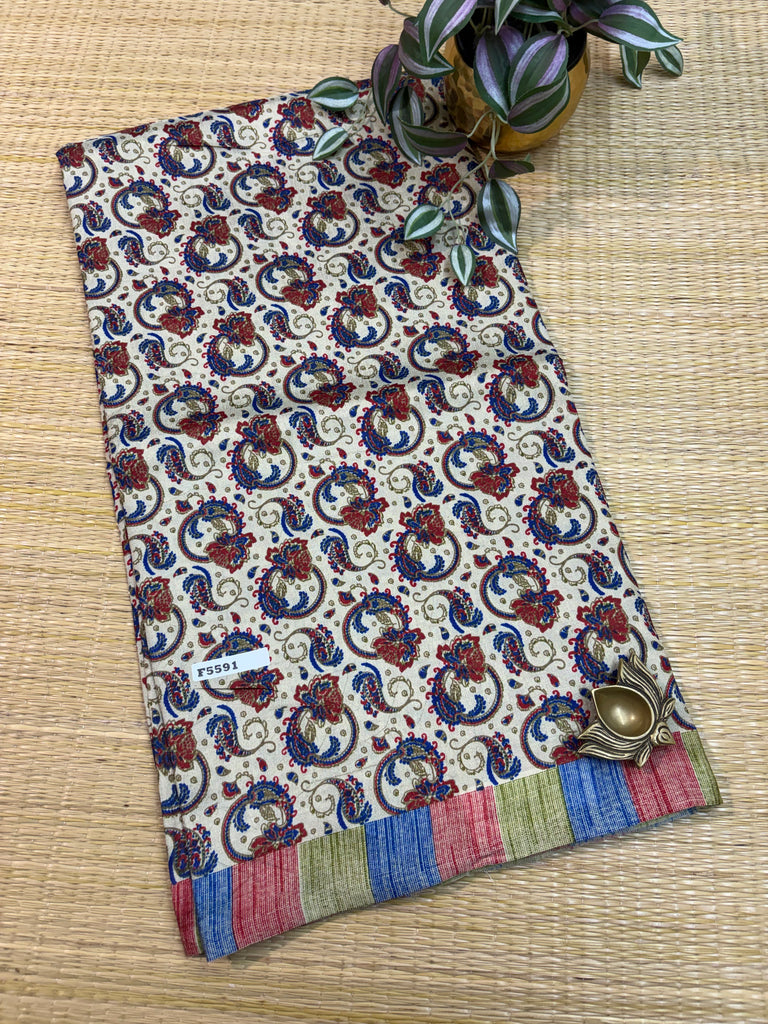 Kashmiri Printed Silk #F5591