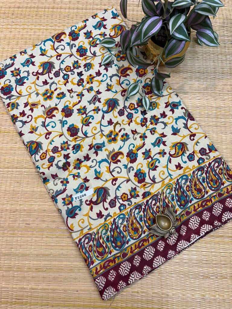 Kashmiri Printed Silk #F2208