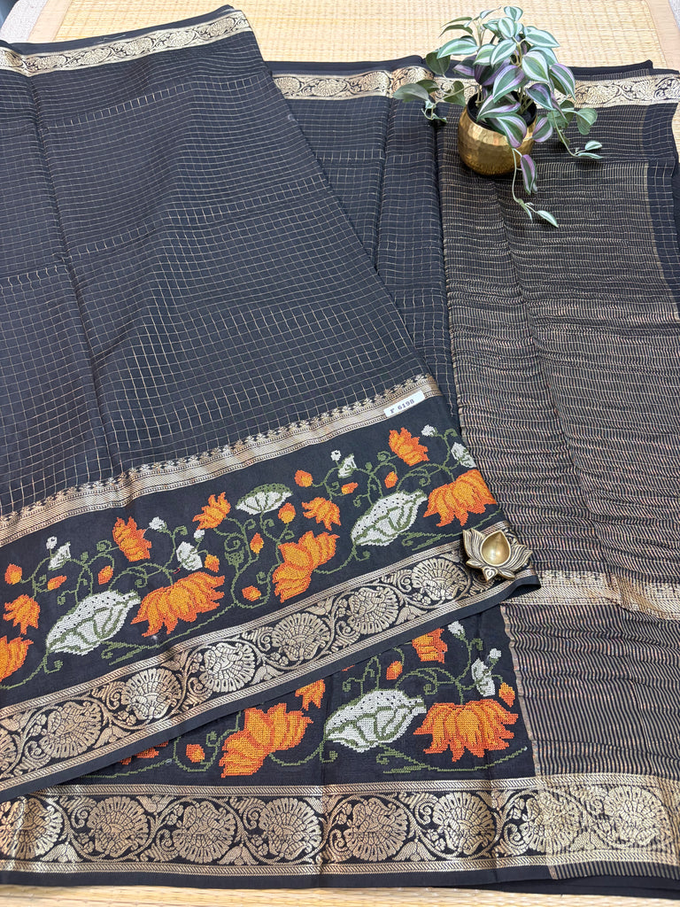 Semi Crepe Sarees #F6198
