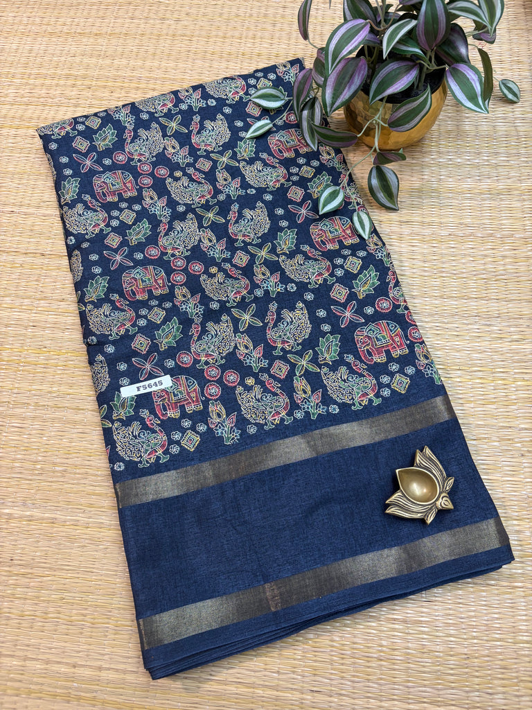 Kashmiri Printed Silk #F5645