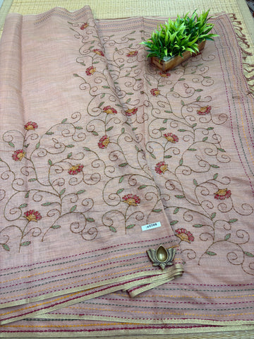 Linen Sarees#G2709