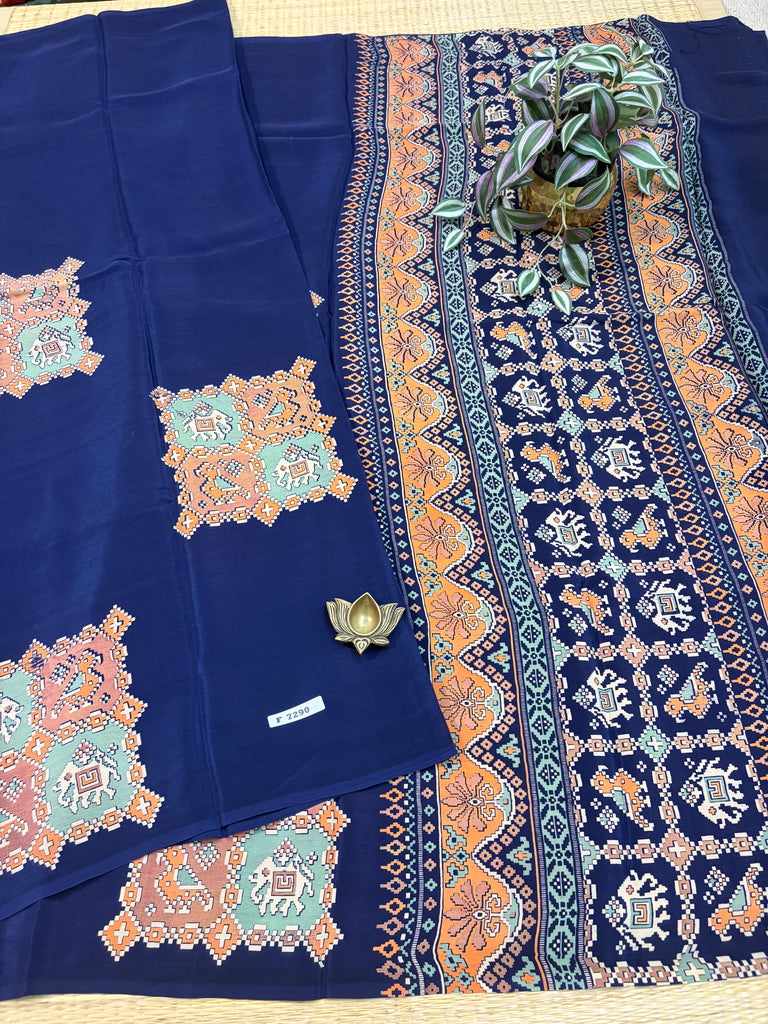 Semi Crepe Sarees #F7290