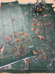 Linen Saree #F9663