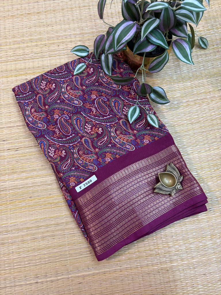 Mass Crepe Sarees #F7580