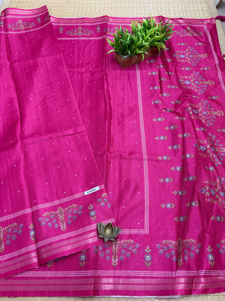 Viscose Tussar Silk Sarees #F9696