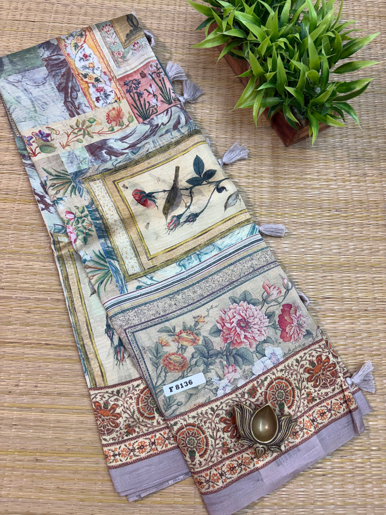 Pure Printed Silk Saree #F8136