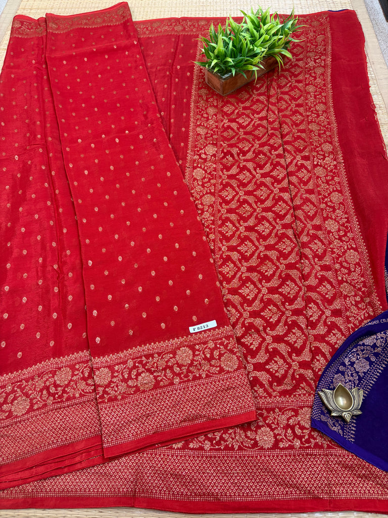 Semi Banarasi Crepe Sarees #F8213