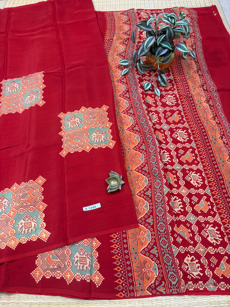 Semi Crepe Sarees #F7288