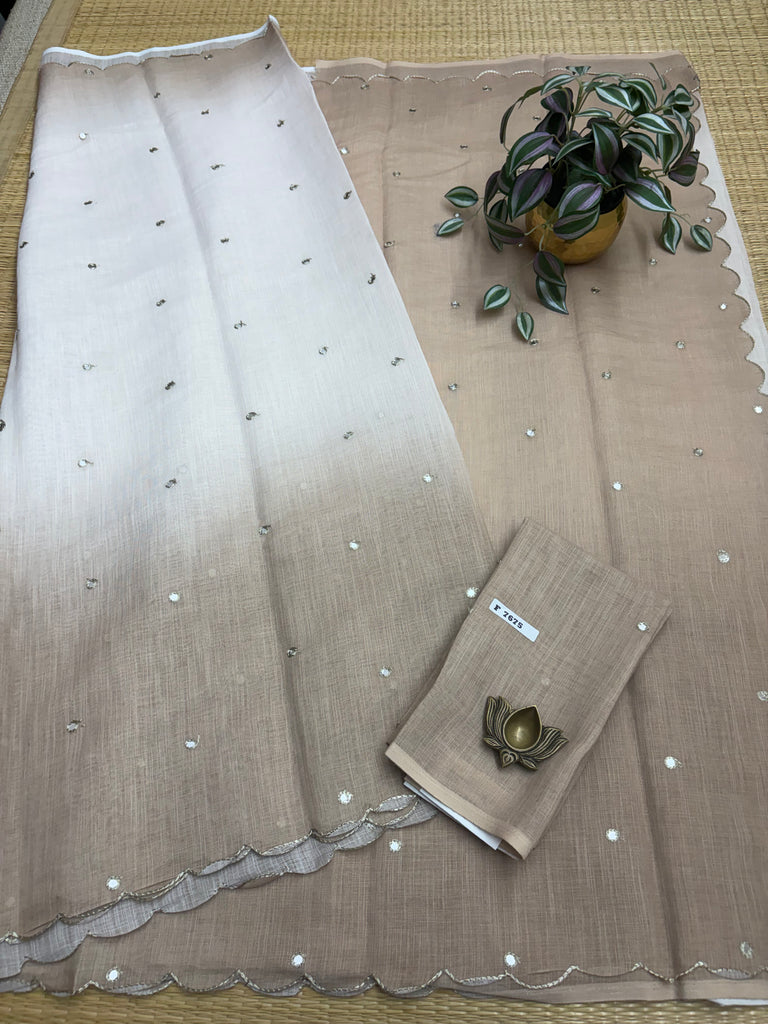 Linen Saree #F7675