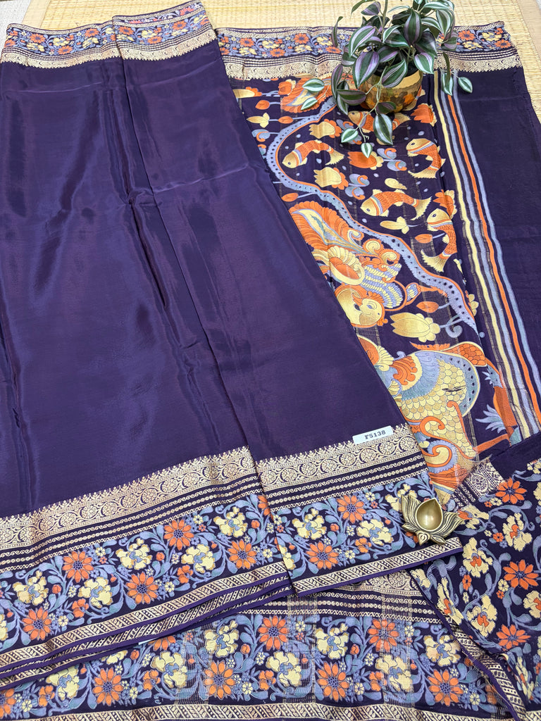 Semi Crepe Sarees #F5138