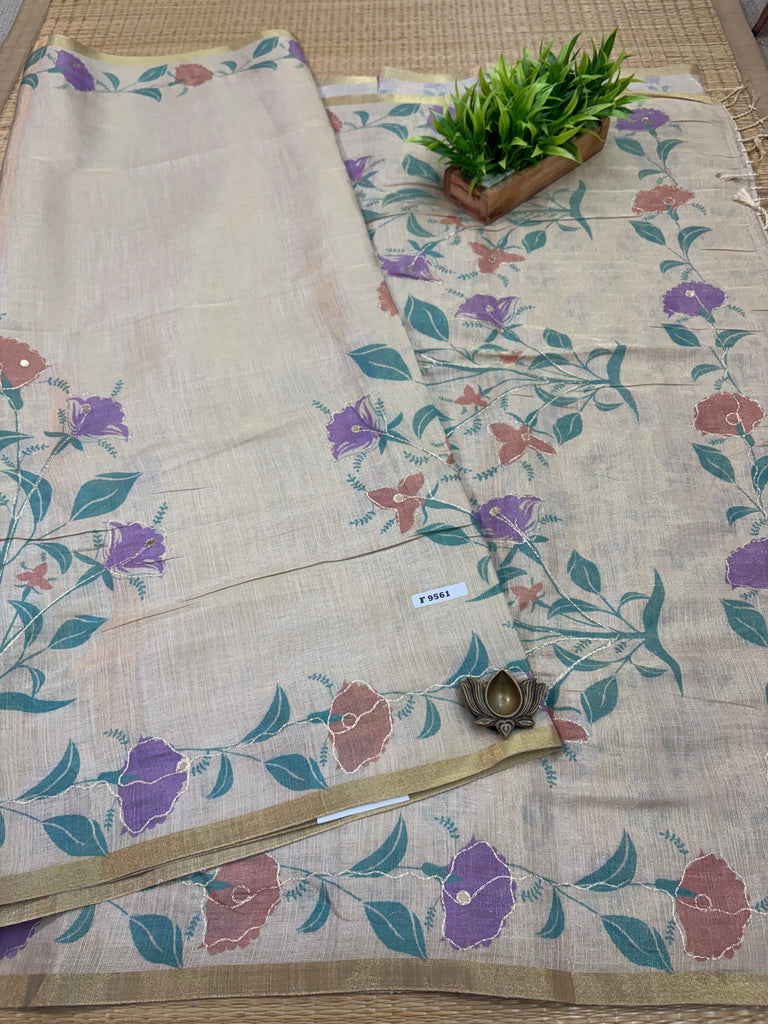Linen Saree # F9561