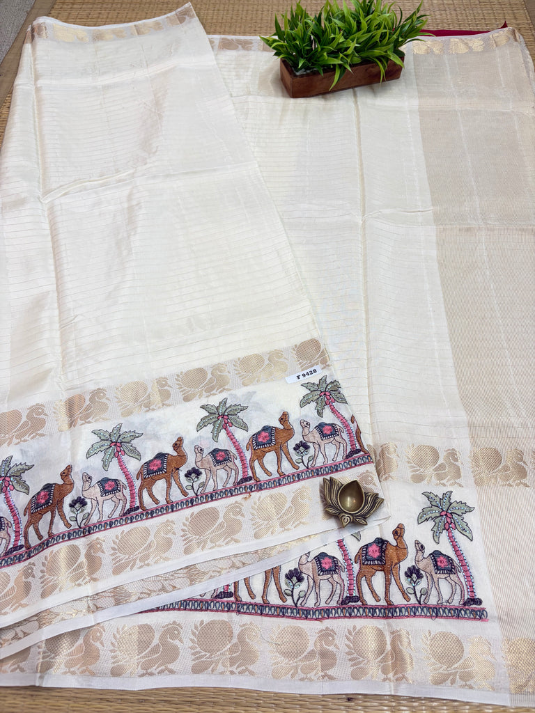 Viscose Tussar Silk Sarees #F9428