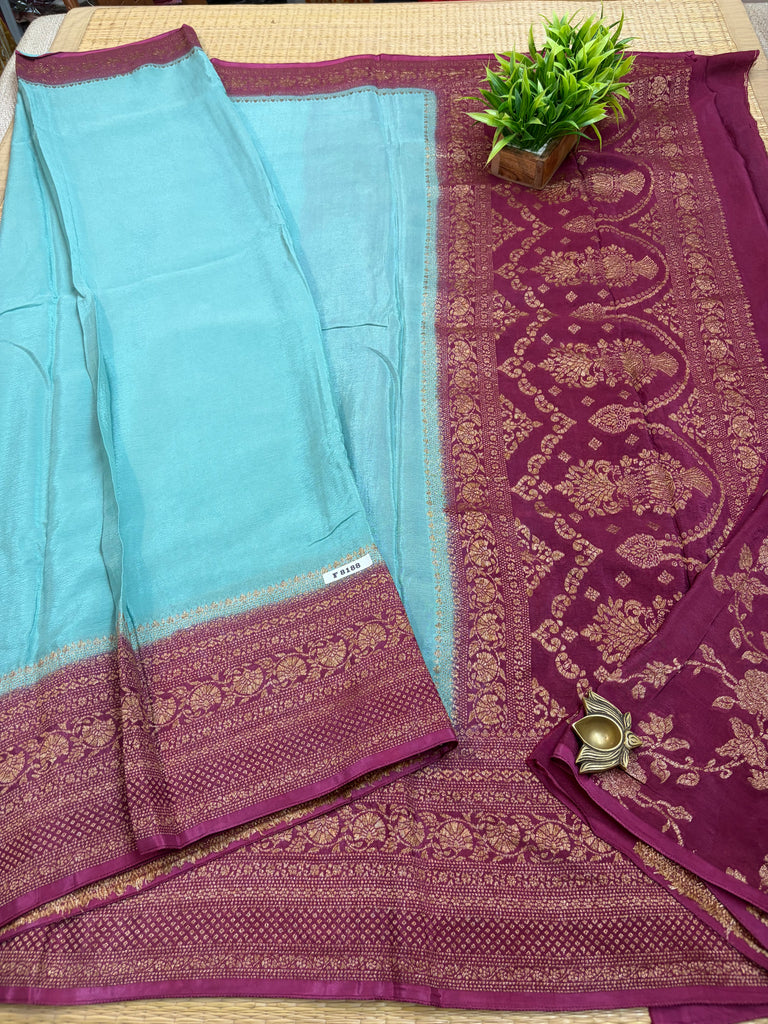 Semi Banarasi Crepe Sarees #F8188